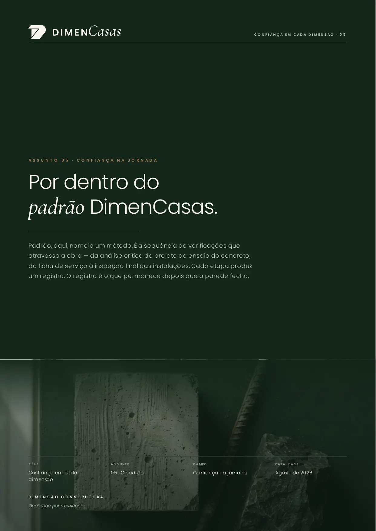 Capa do dossiê Por dentro do padrão DimenCasas